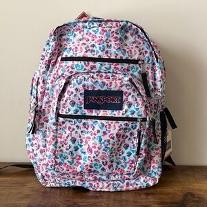 Jansport Big Student Back Pack Pastel Leopard Print Book Bag NWT